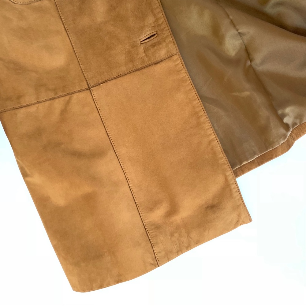 Talbots Suede Leather Jacket Brown Equestrian - image 5